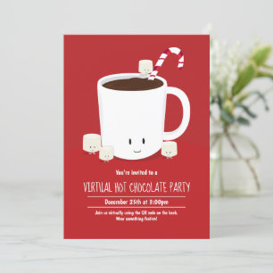 QR Code Hot Chocolate Virtual Christmas Party Einladung