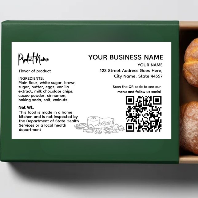 QR Code Hütte Gesetz Lebensmittelkennzeichnung Rechteckiger Aufkleber (Von Creator hochgeladen)