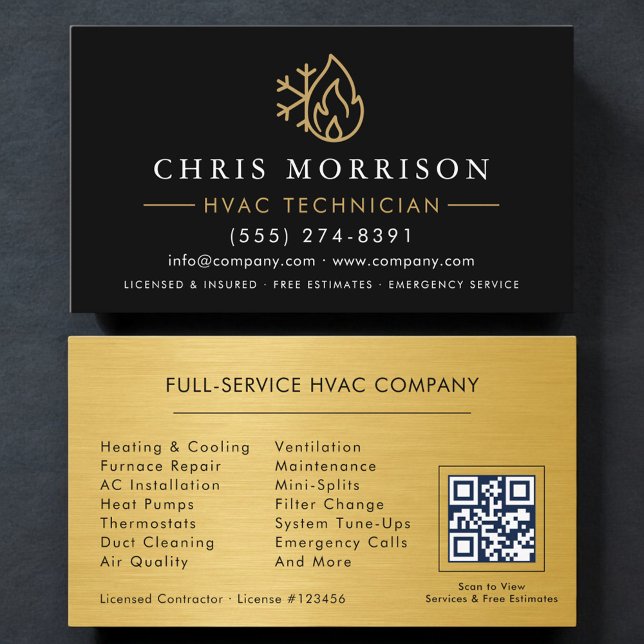 QR-Code HVAC-Techniker Heizung und Lüftung Visitenkarte (Von Creator hochgeladen)