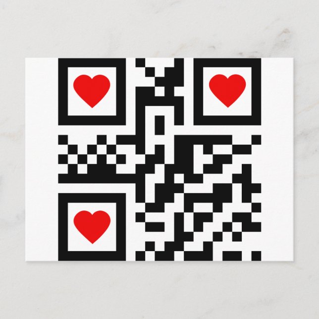 QR-Code-I-Liebe-Sie Postkarte (Vorderseite)