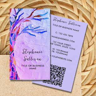 QR Code Ihr Beruf Lila Visitenkarte