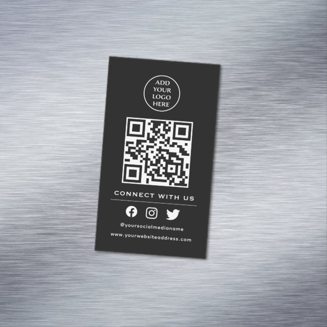 QR Code Ihr Logo nach der Prüfung, um mit uns zu v Magnetische Visitenkarte (Beispiel)