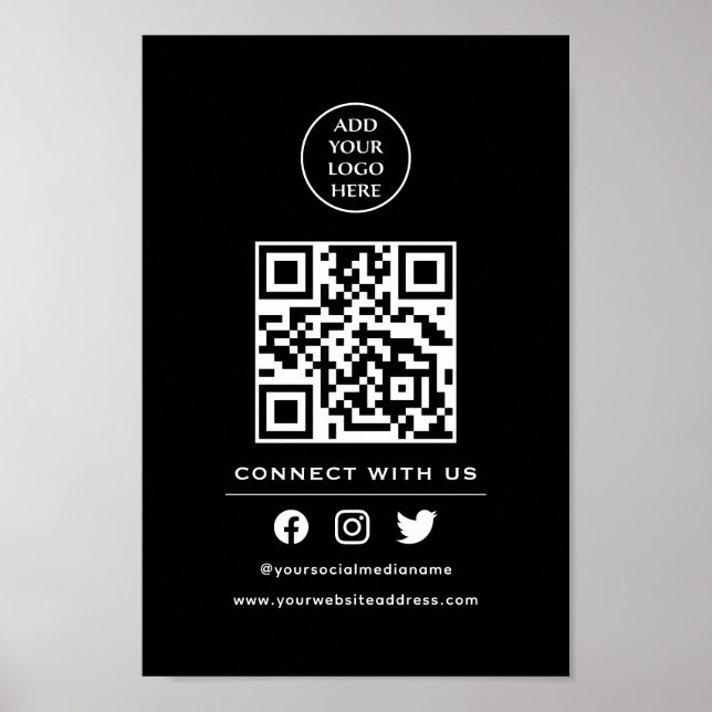 QR Code Ihr Logo nach der Prüfung, um mit uns zu v Poster (Vorne)