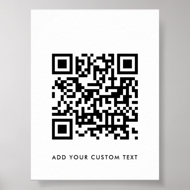 QR-Code | Ihr Text Minimalistisch einfach Poster (Vorne)