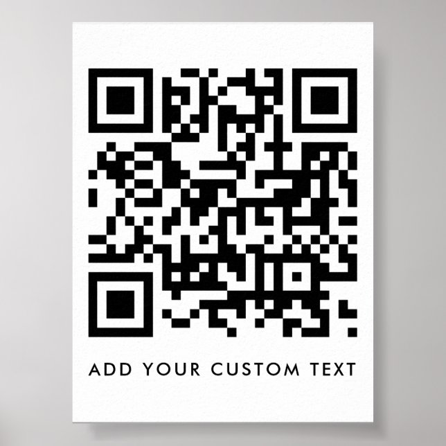 QR-Code | Ihr Text Minimalistisch einfach Poster (Vorne)