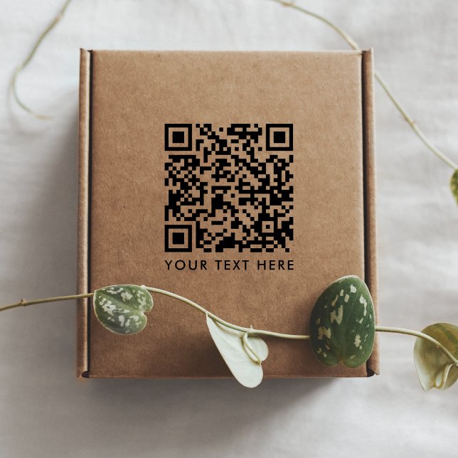 QR-Code | Ihr Text Minimalistisch sauber und einfa Gummistempel (Von Creator hochgeladen)