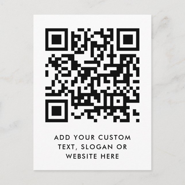 QR-Code | Ihr Text Minimalistisch sauber und einfa Postkarte (Vorderseite)