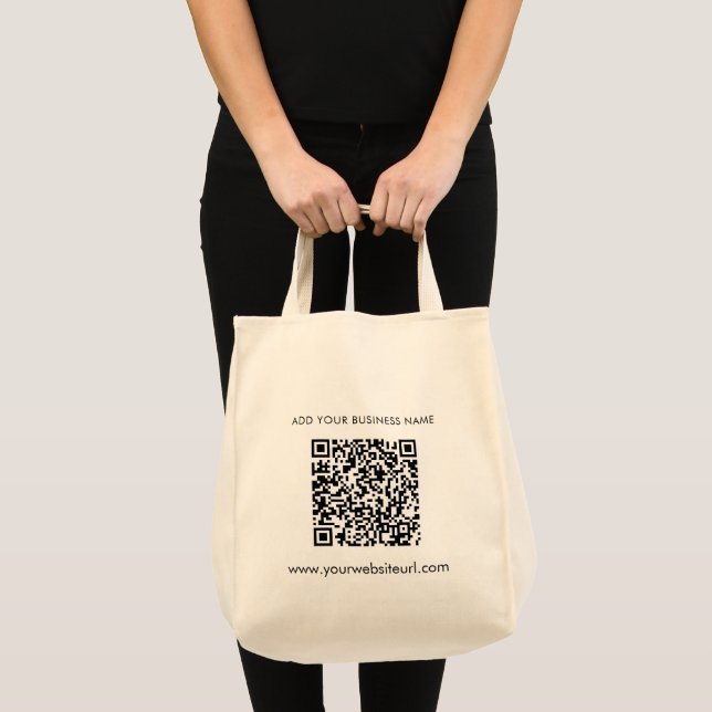 QR-Code Ihrer Business-Website hinzufügen Tragetasche (Vorderseite (Produkt))