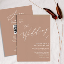 QR-Code in einem modernen Script-Chic-Hochzeit