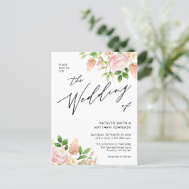 QR-Code in einer rosa Rosengrün-Hochzeit Einladungspostkarte