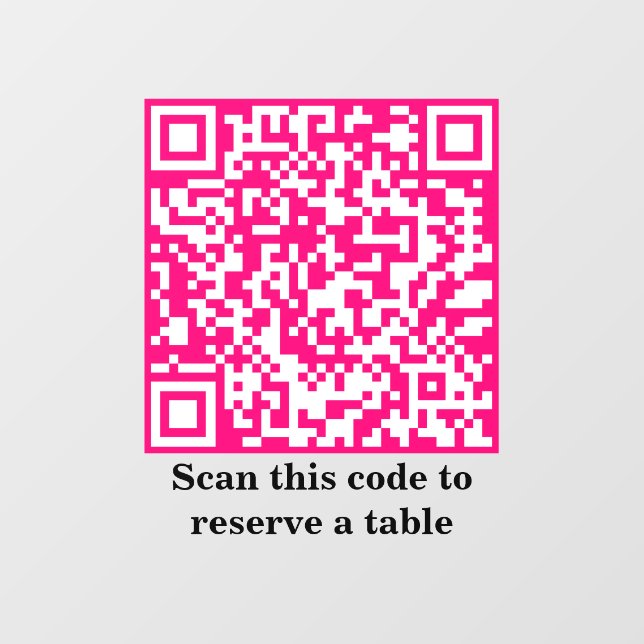 QR-Code in Hot Rosa | Tabellenreservierung | Fensteraufkleber (Blatt)