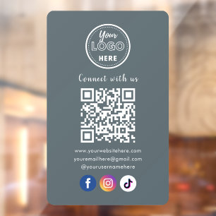 QR-Code in Verbindung mit der angesagten Social Me Fensteraufkleber
