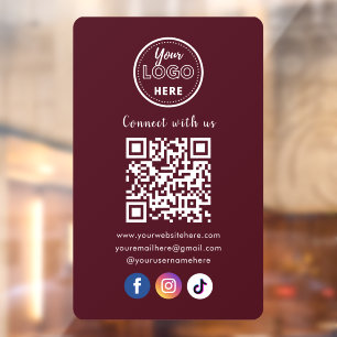 QR-Code in Verbindung mit der Last der sozialen Me Fensteraufkleber