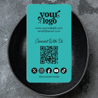 QR-Code in Verbindung mit US Social Media Cool ver Visitenkarte