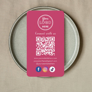 QR-Code in Verbindung mit US Social Media heiß ros Visitenkarte