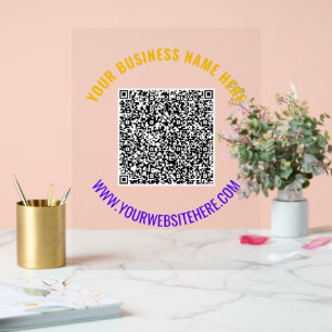 QR-Code individuelles Text Geschäft Acryl-Schild V Acrylschild
