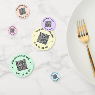 QR Code Info Farbige Werbefirma Confetti Konfetti