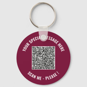 QR-Code Info Ihre Nachricht Überraschungs-Anhänger Schlüsselanhänger