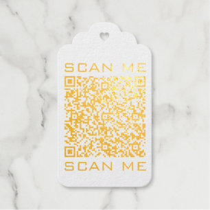 QR-Code-Info Scanne Mich Text Ihr modernes Design  Geschenkanhänger