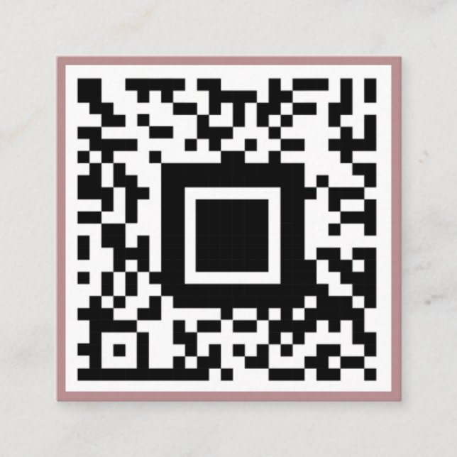 QR-Code Initial Minimal-Monogramm Rosa Rose Quadratische Visitenkarte (Vorderseite)