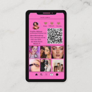 QR-Code Instagram Grid Modern Makeup Artist Visitenkarte