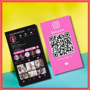 QR Code Instagram Social Media Moderner Einfluss Visitenkarte