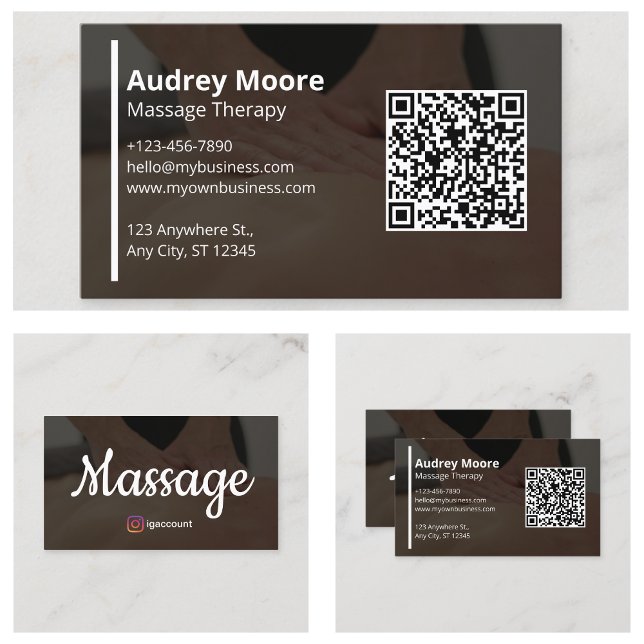 QR-Code-Integration der Massagetherapie Visitenkarte (Massage Therapy QR Code Integration Business Card
)