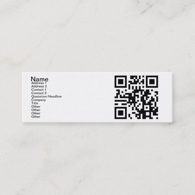 QR Code - Ja, ich bin Single! Mini Visitenkarte (Vorderseite)