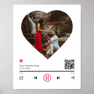QR-Code Jedes Song Custom Couple Anniversary-Foto Poster