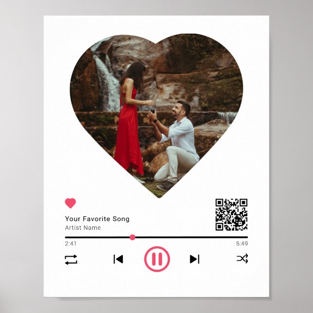 QR-Code Jedes Song Custom Couple Anniversary-Foto Poster (Vorne)