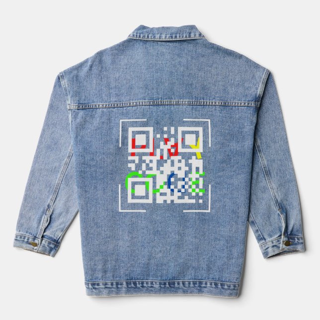 QR Code Jersey Short Sleeve Jeansjacke (Rückseite)