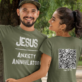 QR-Code Jesus - Angstvernichter Furchtfreiheit T-Shirt