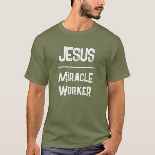 QR-Code Jesus Wunderwirker Schriften Christlich T-Shirt