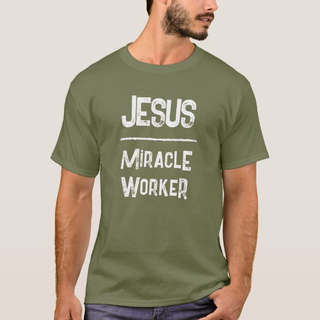 QR-Code Jesus Wunderwirker Schriften Christlich T-Shirt (Vorderseite)