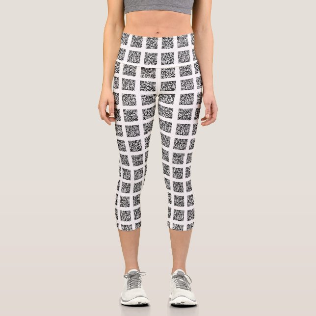QR Code Karo Muster Capri Leggings (Vorderseite)
