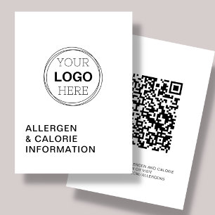 QR-Code-Karte für Allergie-Kalorieninformationen