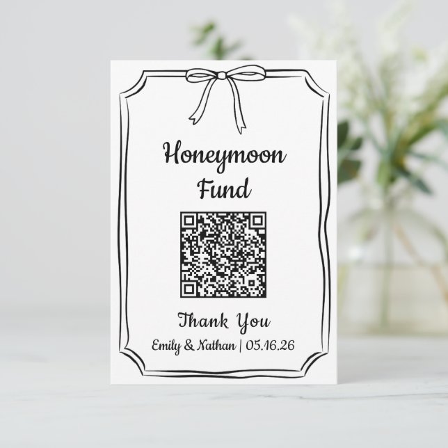 QR-Code-Karte für den Minimalistischen Chic Bow Ho (Stehend Vorderseite)