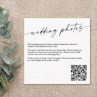 QR-Code-Karte für Hochzeiten-Fotos Begleitkarte