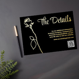 QR-Code-Karte für Schwarz und Gold-Rose Folien Feiertagskarte