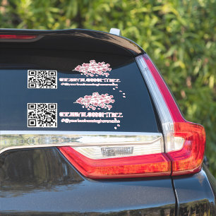 QR-Code-Kirschblüten-Geschäftsname-Auto-Aufkleber Aufkleber