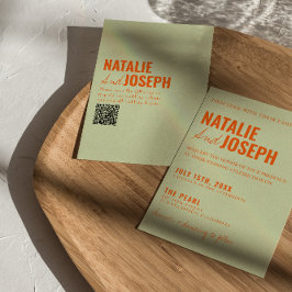 QR Code Klasse Bright Traditionelle farbige Hochze Einladung