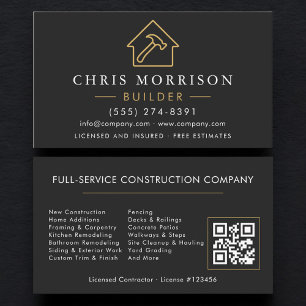 QR-Code-Konstruktions-Builder Schwarz Gold  Visitenkarte