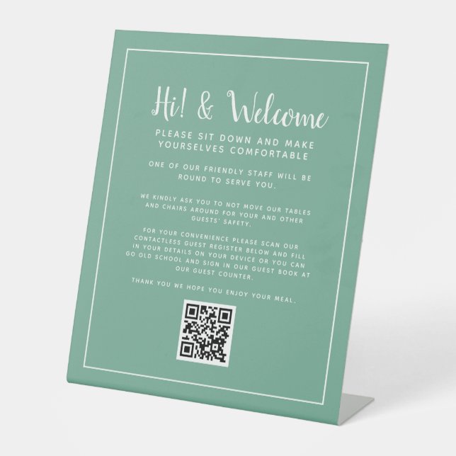 QR-Code Kontaktregister Sockelschild (Vorderseite)