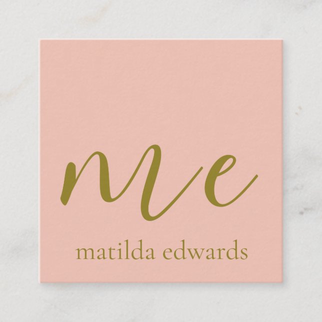 QR Code Kosmetik Elegant Modernes, einzigartiges R Quadratische Visitenkarte (Vorderseite)