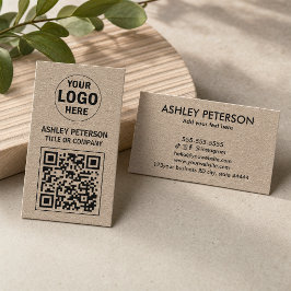 QR Code Kraft Paper | Social Media Custom Logo Visitenkarte