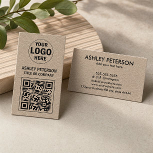 QR-Code Kraftpapier Benutzerdefiniertes Logo für Visitenkarte