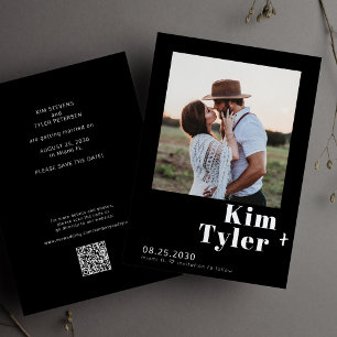 QR CODE kundenspezifische Foto moderne Typografie  Save The Date