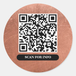 QR-Code Kupferbronze Einzigartiger Beruflicher Chi Runder Aufkleber