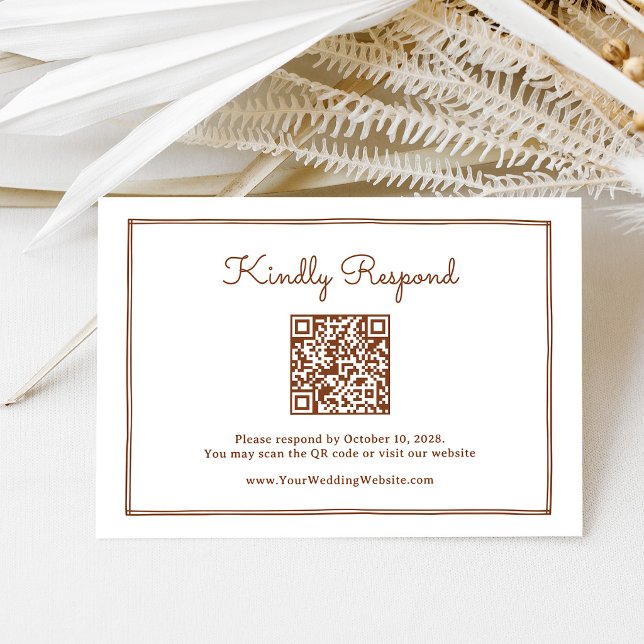 QR-Code Kupferrost Western-Hochzeit RSVP Karte (Von Creator hochgeladen)