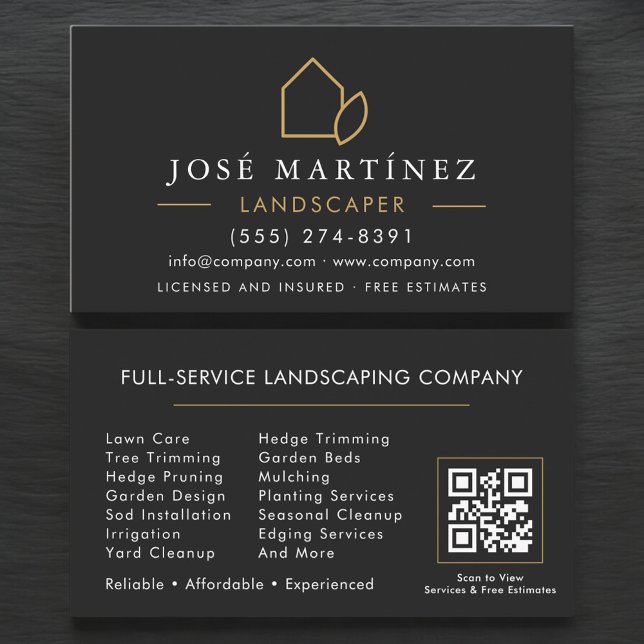 QR-Code-Landschaftsgärtner-Rasenservice Schwarz &  Visitenkarte (Von Creator hochgeladen)